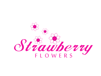 林思源的中文：草莓花朵；英文：Strawberry flowerslogo設(shè)計(jì)