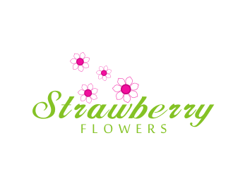 林思源的中文：草莓花朵；英文：Strawberry flowerslogo設(shè)計(jì)