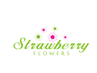 林思源的中文：草莓花朵；英文：Strawberry flowerslogo設(shè)計(jì)