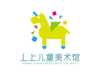 張俊的線(xiàn)條行動(dòng)物品牌logo－丄上兒童美術(shù)館logo設(shè)計(jì)