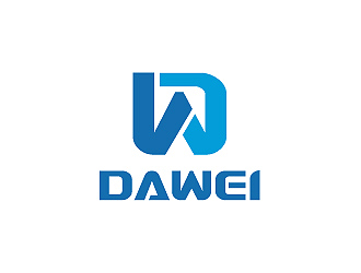 彭波的DaWei字母LOGO設(shè)計(jì)，酷炫簡潔，有力量感l(wèi)ogo設(shè)計(jì)